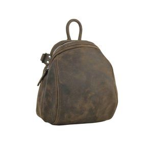 Small full-grain leather backpack
